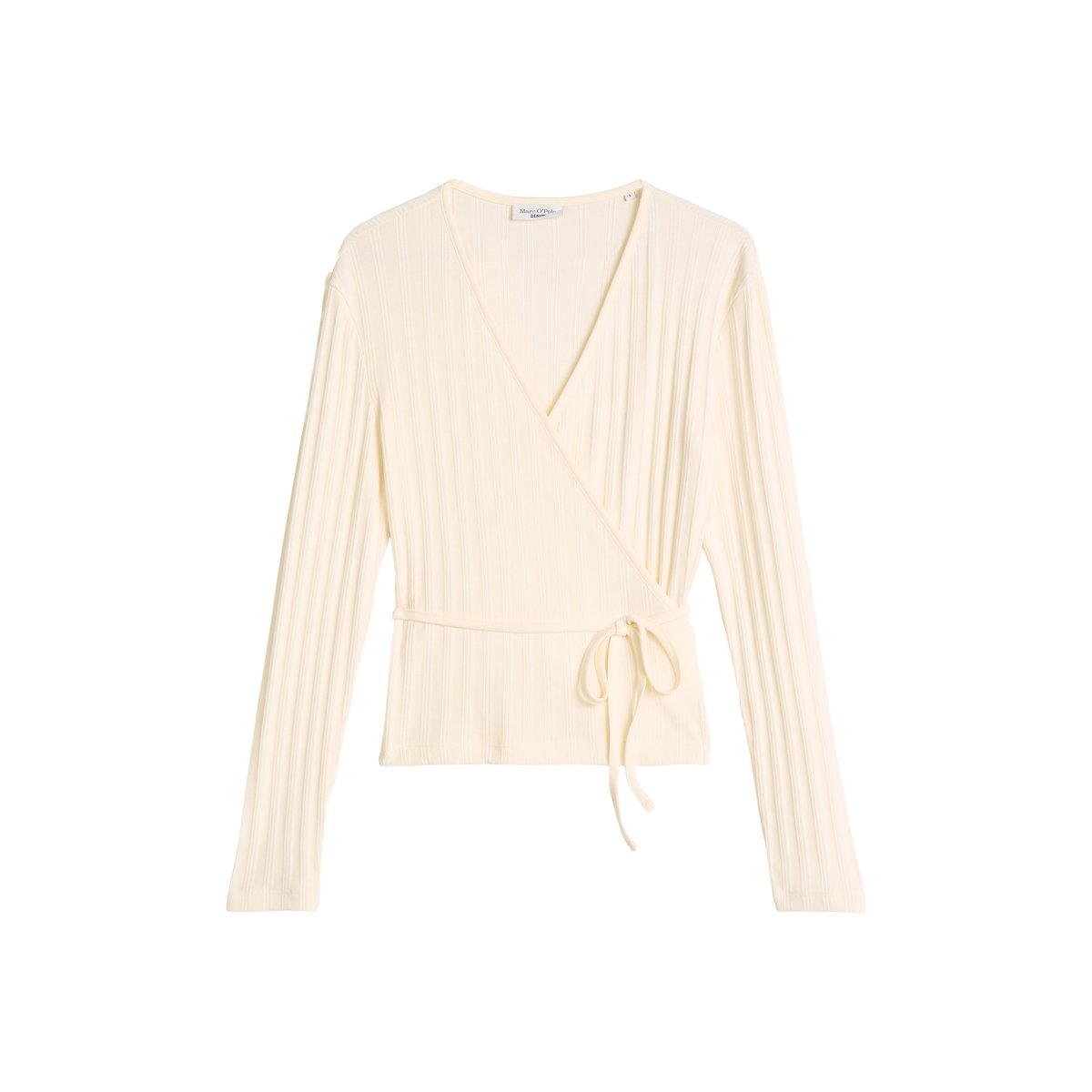 Haut à nouer slim en jersey stretch côtelé blanc, MARC O’POLO DENIM