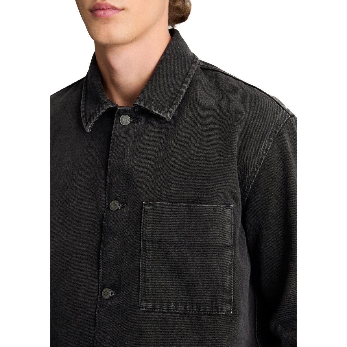Surchemise en denim, coupe classique en pur coton biologique noir, MARC O’POLO DENIM