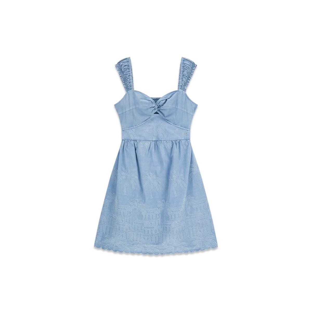 Mini Brodé Dress bleu clair, GUESS