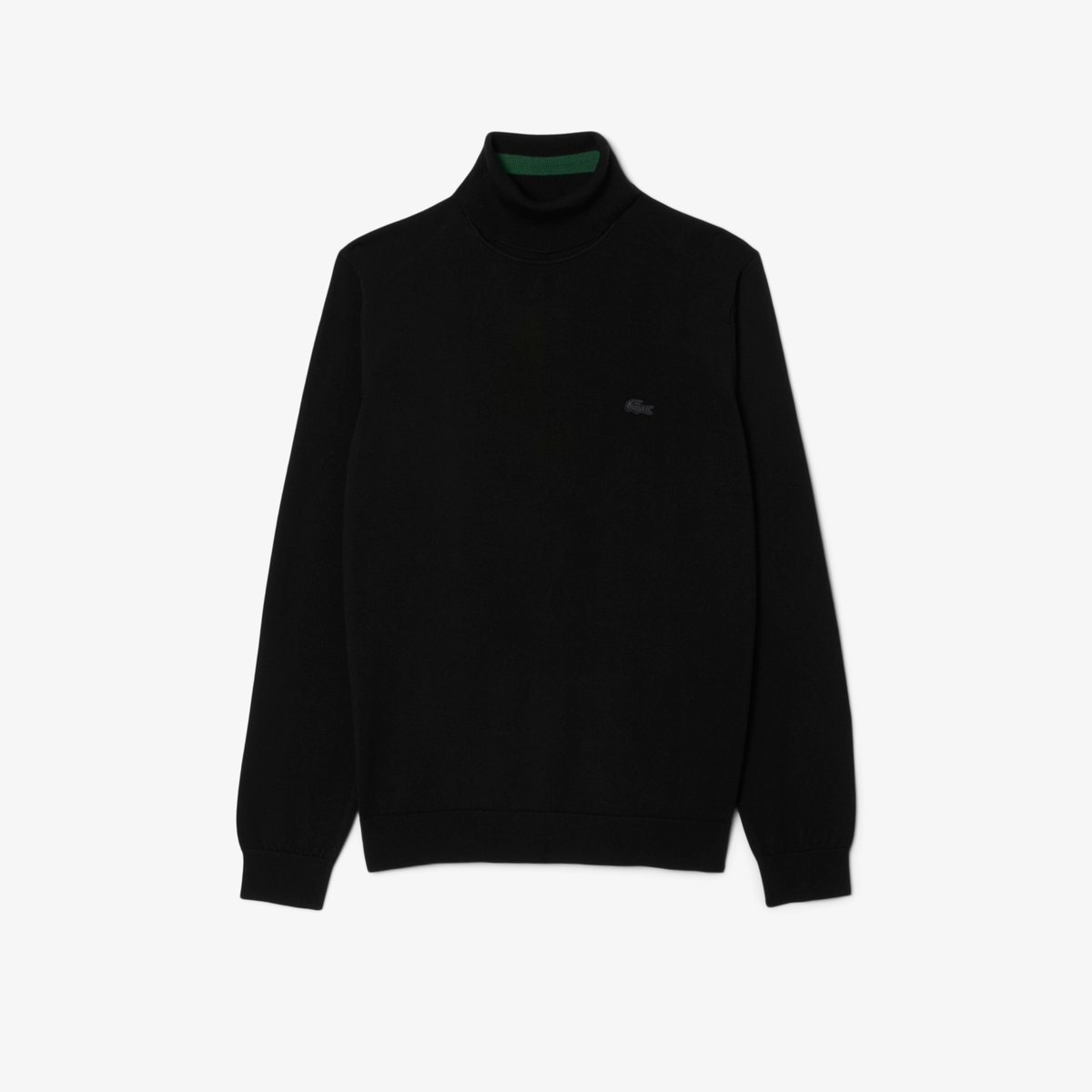Pull en laine mérinos col roulé noir-031, LACOSTE