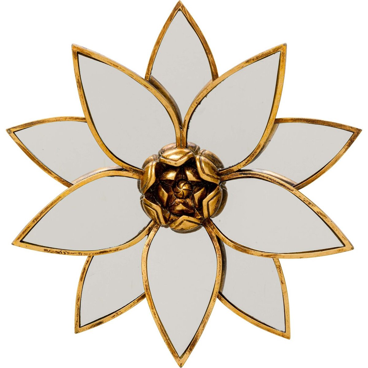 Déco murale lotus en miroir or, KARE DESIGN