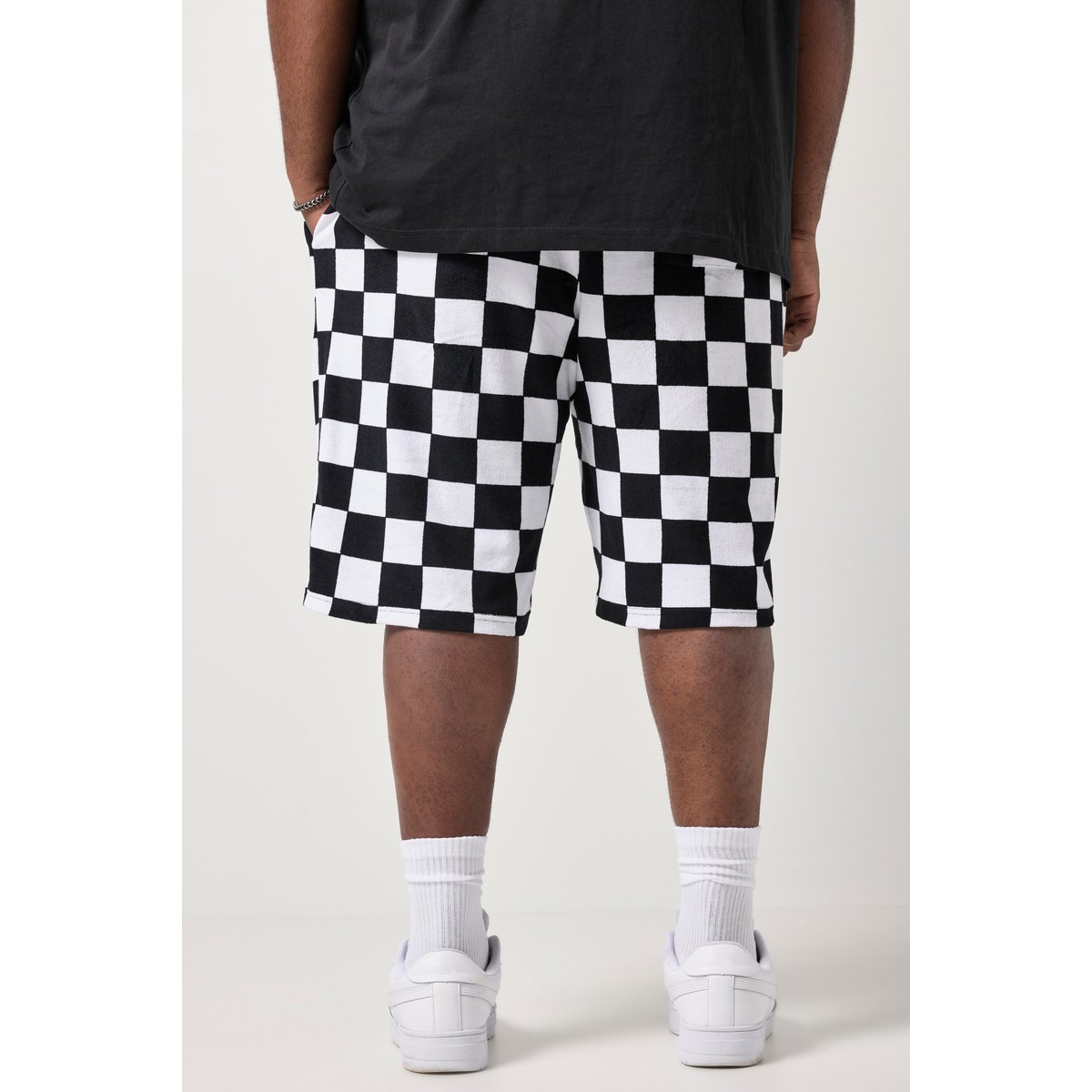 Bermuda en tissu éponge noir, STHUGE