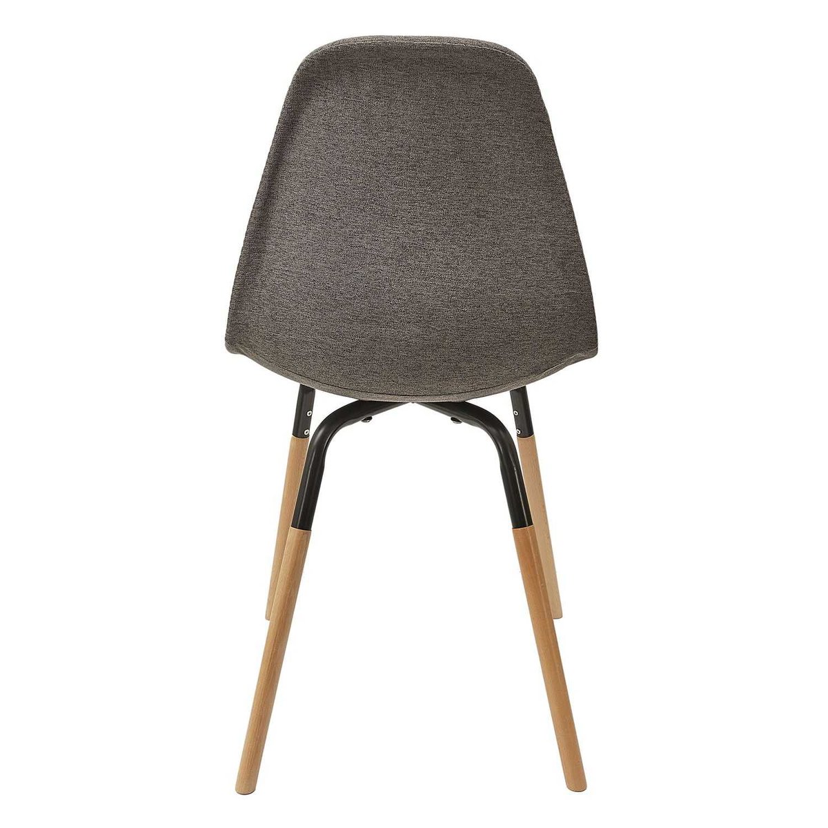 Lot de 4 chaises à pieds bicolores en tissu et métal PHENIX gris foncé, TOILINUX