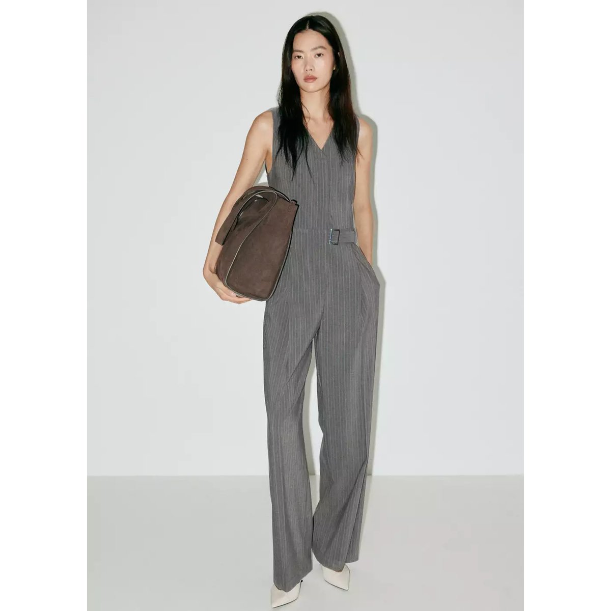 Combinaison rayures tennis ceinture gris, MANGO