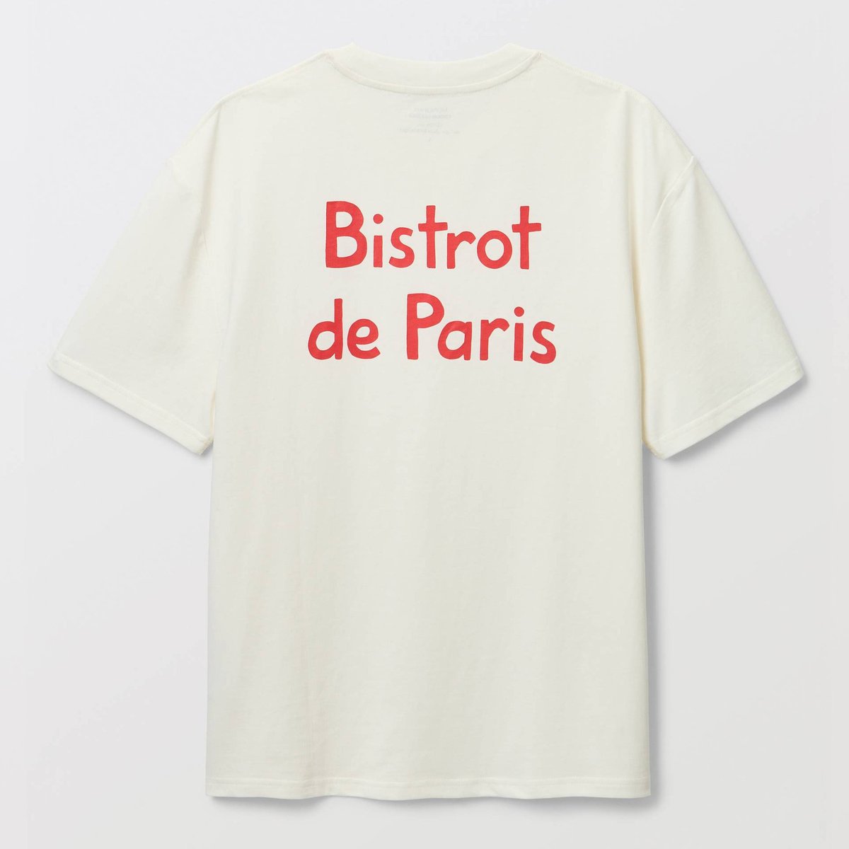 T-shirt manches courtes avec broderie et imprimé en coton BIO GOTS ecru, MONOPRIX