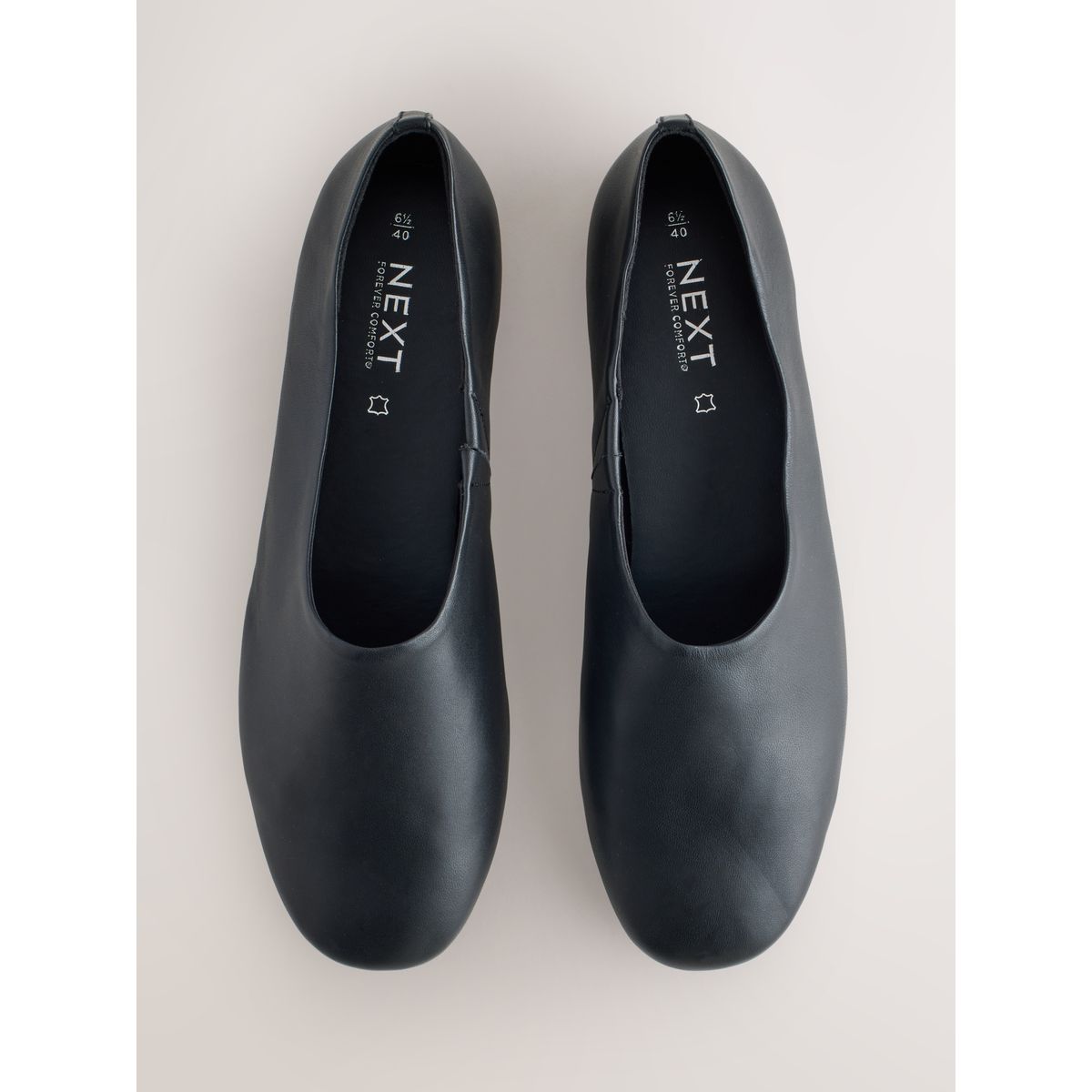 Ballerines montantes en cuir forever comfort® noir, NEXT