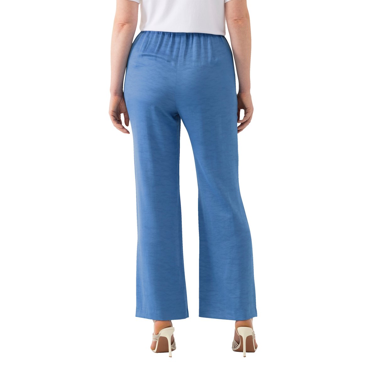 Pantalon de tailleur. Jambe large. Taille bleu jean, ULLA POPKEN