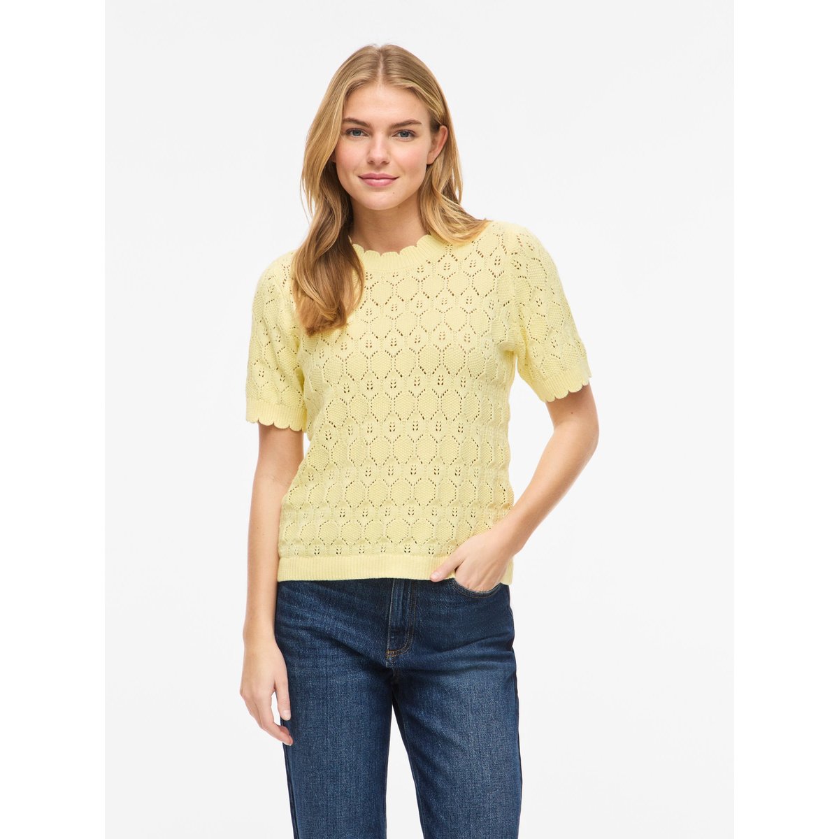 Top En Maille pastel yellow, VILA