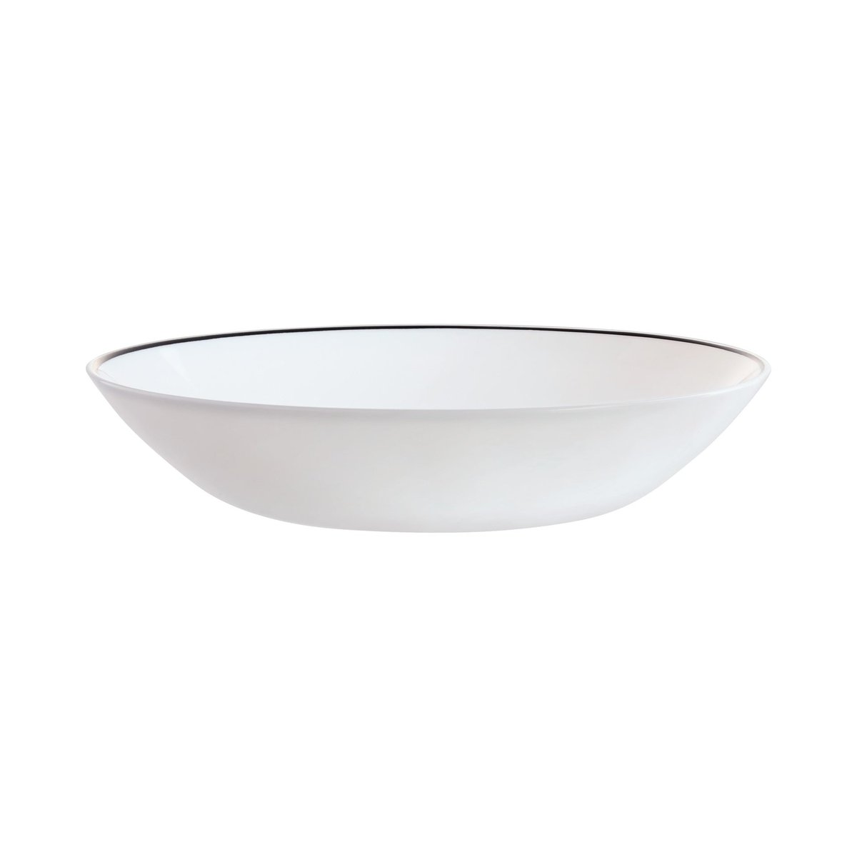 6 assiettes creuses blanches filet noir 20 cm -DIWALI blanc, LUMINARC