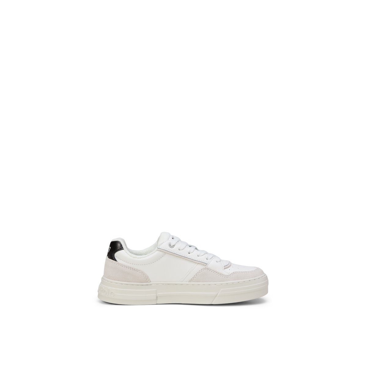 Baskets de cour en cuir de vache avec doublure en éponge blanc, MARC O'POLO