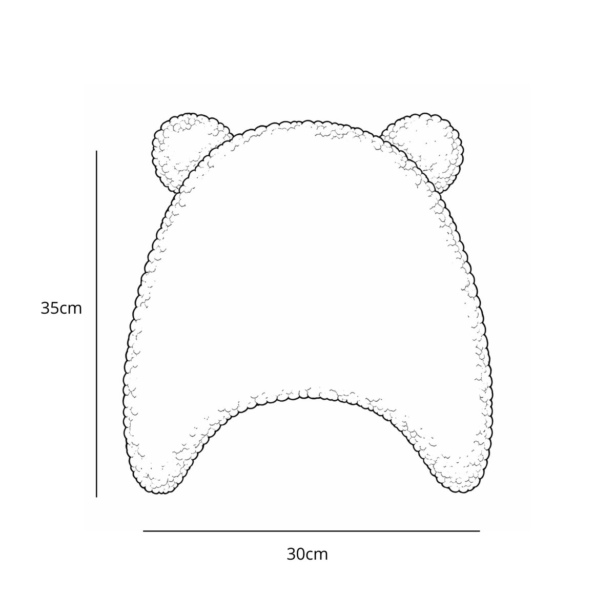 Coussin décoratif ours enfant en peluche BEARLY crème, MEOW BABY