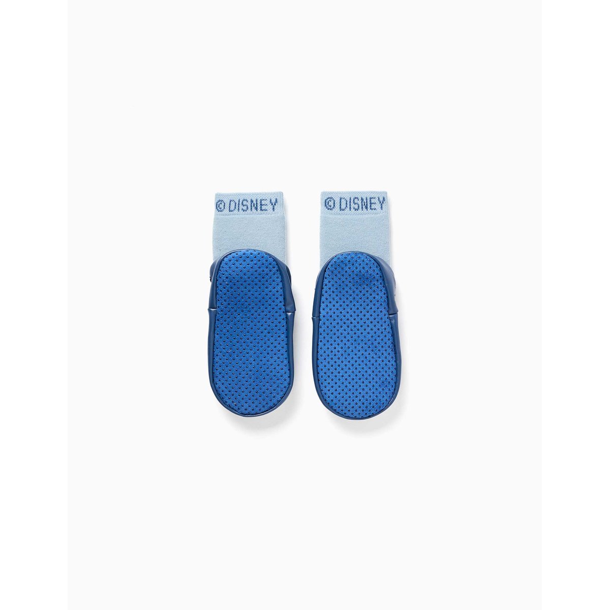 Chaussettes-chaussons avec semelle antidérapante et Stitch bleu clair, ZIPPY