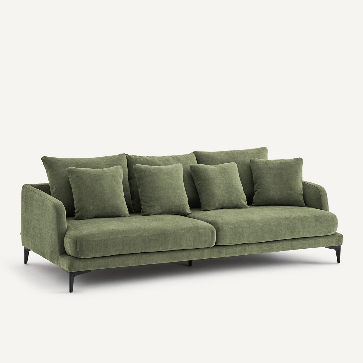 Canapé droit, 3 ou 4 places, en polyester et coton, MODERNISTE vert forêt, EMMANUEL GALLINA X AM.PM