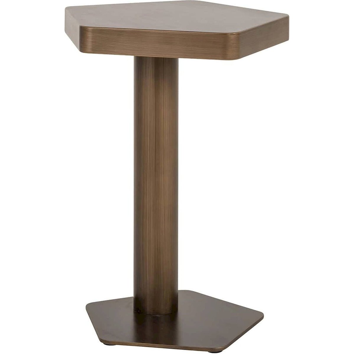 Table d'appoint en fer, Motif géométrique or brossé élégant, RECOLLECTION