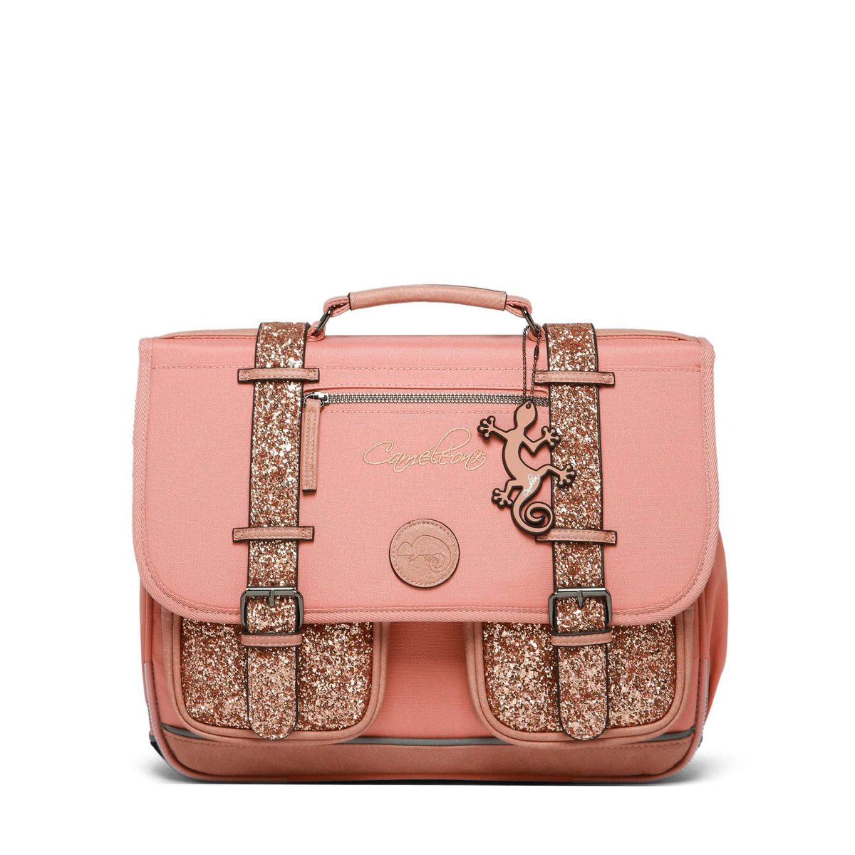 Cartable enfant 2 compartiments glossy pink, CAMELEON