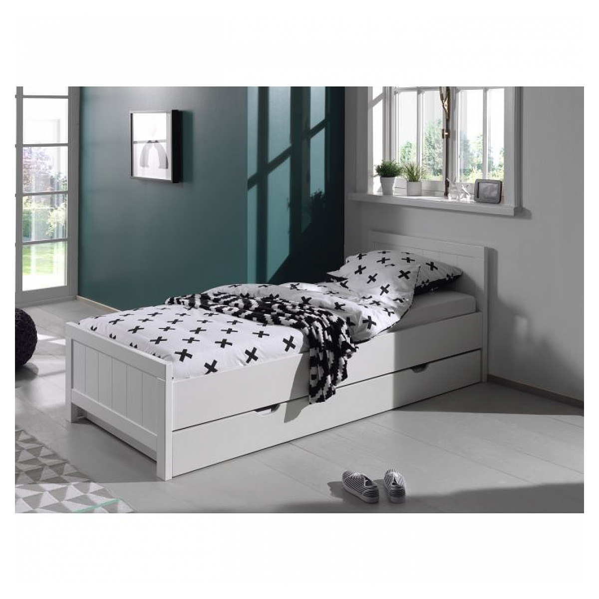 ERIK Lit simple + Lit gigogne couleur unique, VIPACK