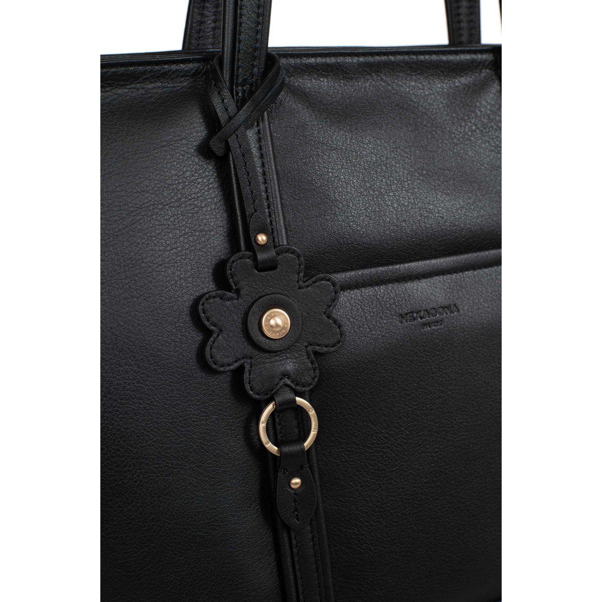 Sac cabas porté épaule HÉRA noir, HEXAGONA