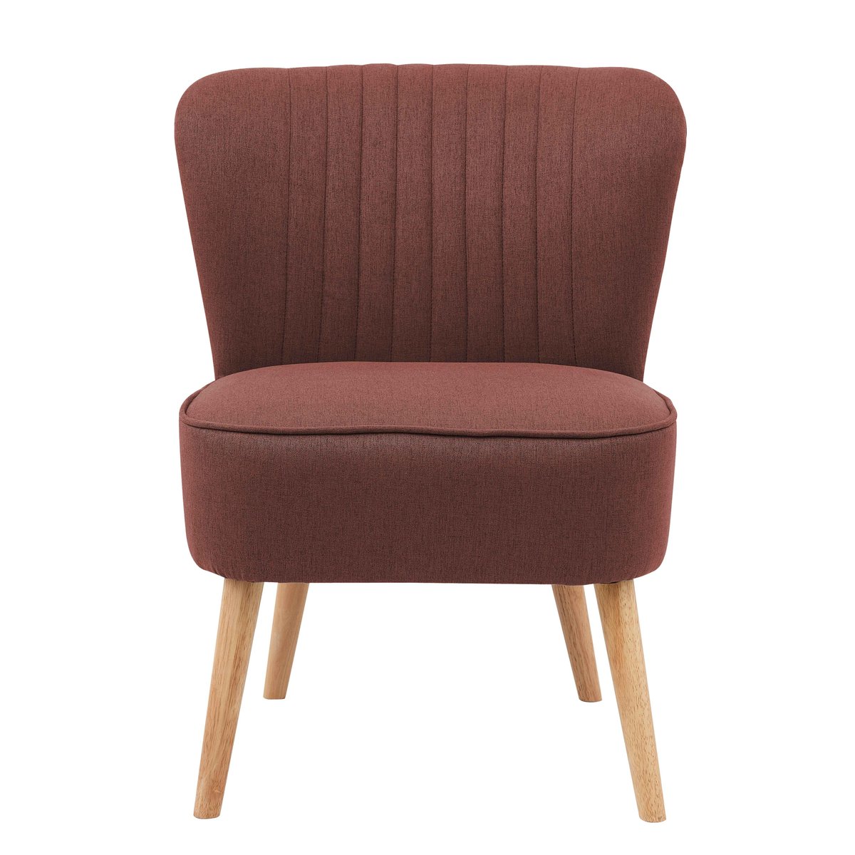 Lot de 2 fauteuils crapaud en tissu, MADISON bordeaux, OVIALA