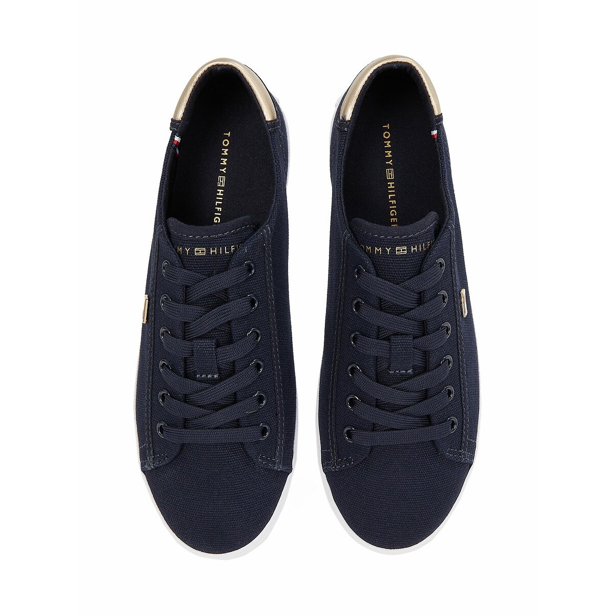 Canvas Vulcanized Trainers navy blue, TOMMY HILFIGER