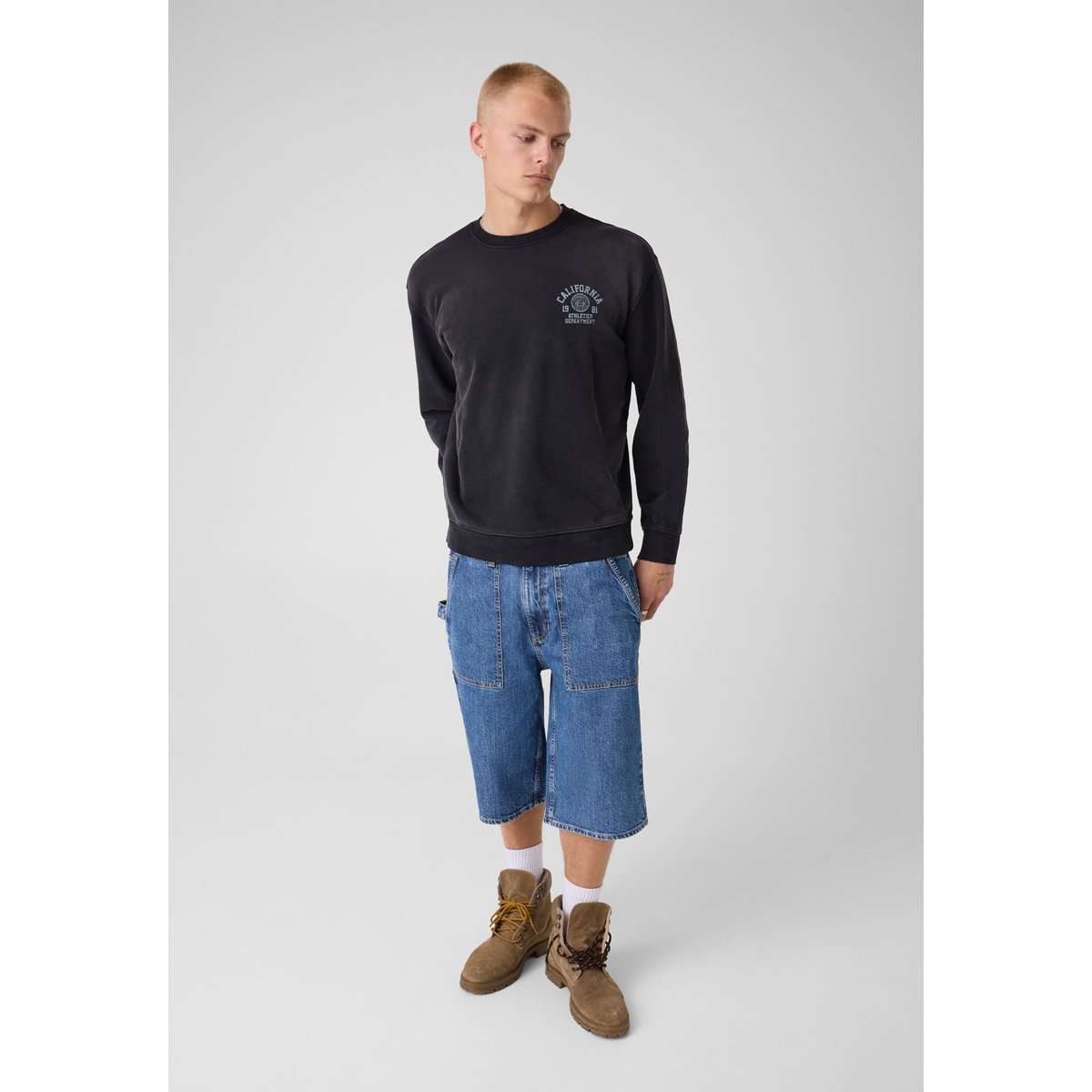 Sweatshirt Avec Logo Imprimé noir, GUESS JEANS