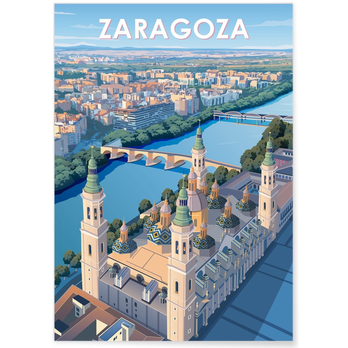 Affiche Zaragoza blanc, L'AFFICHERIE