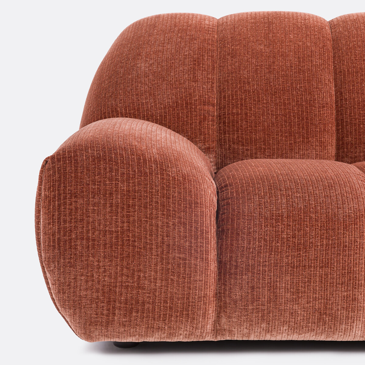 Sofá de pana gruesa vintage, 4 plazas, Nuria terracota, LA REDOUTE INTERIEURS