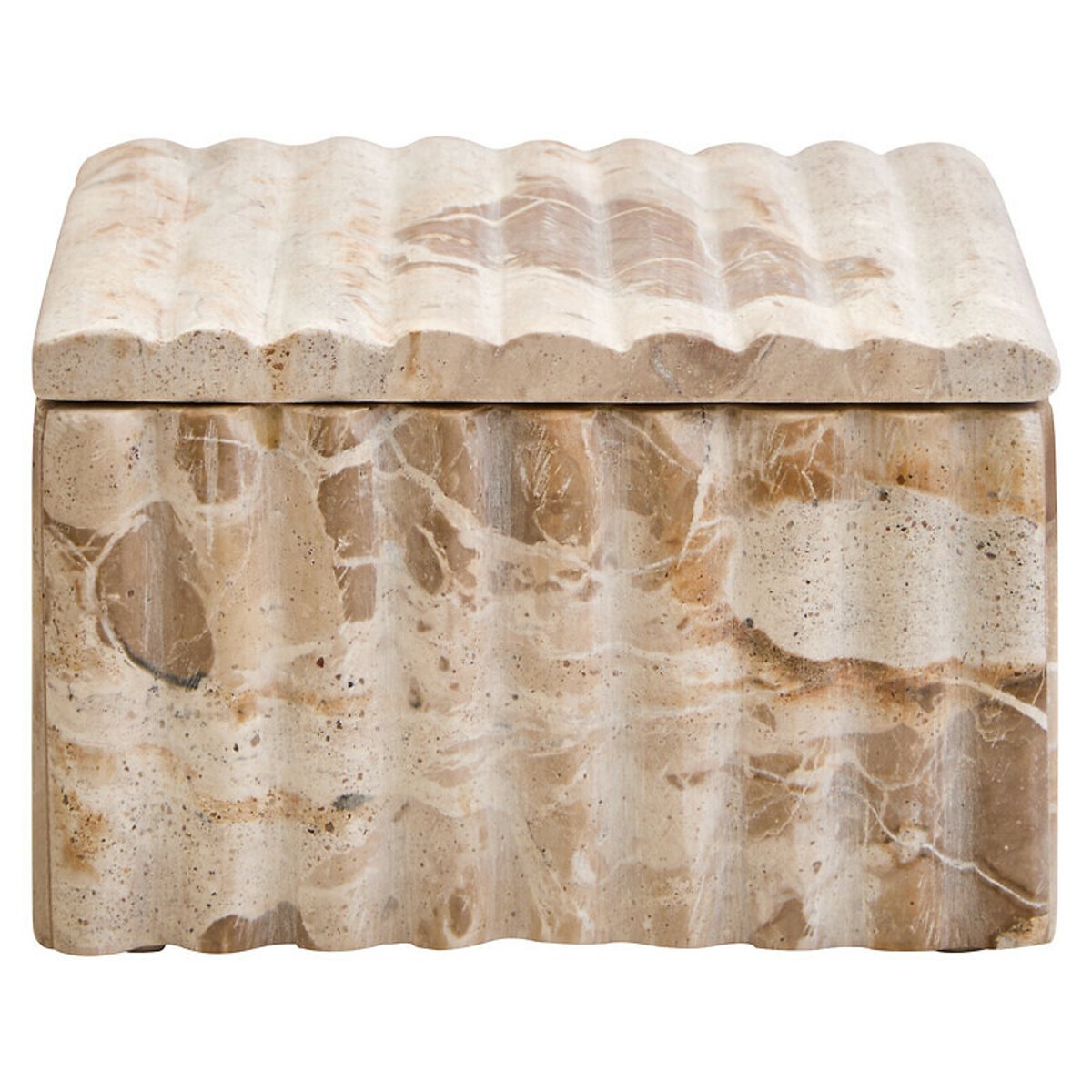 Square Decorative Marble Box in Chocolate brown , FIFTY FIVE SOUTH