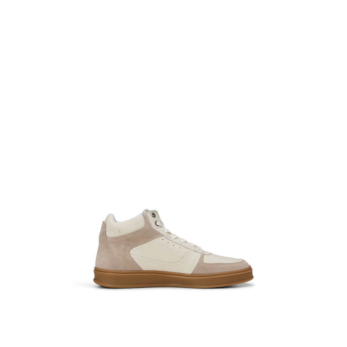 Baskets montantes modèle Enrique en cuir de vachette de haute qualité blanc, MARC O'POLO