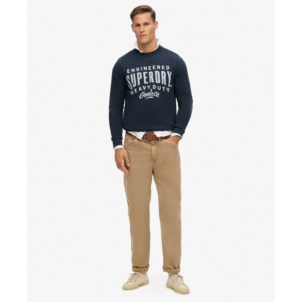Sweat ras du cou Machined Goods Workwear bleu marine éclipse, SUPERDRY