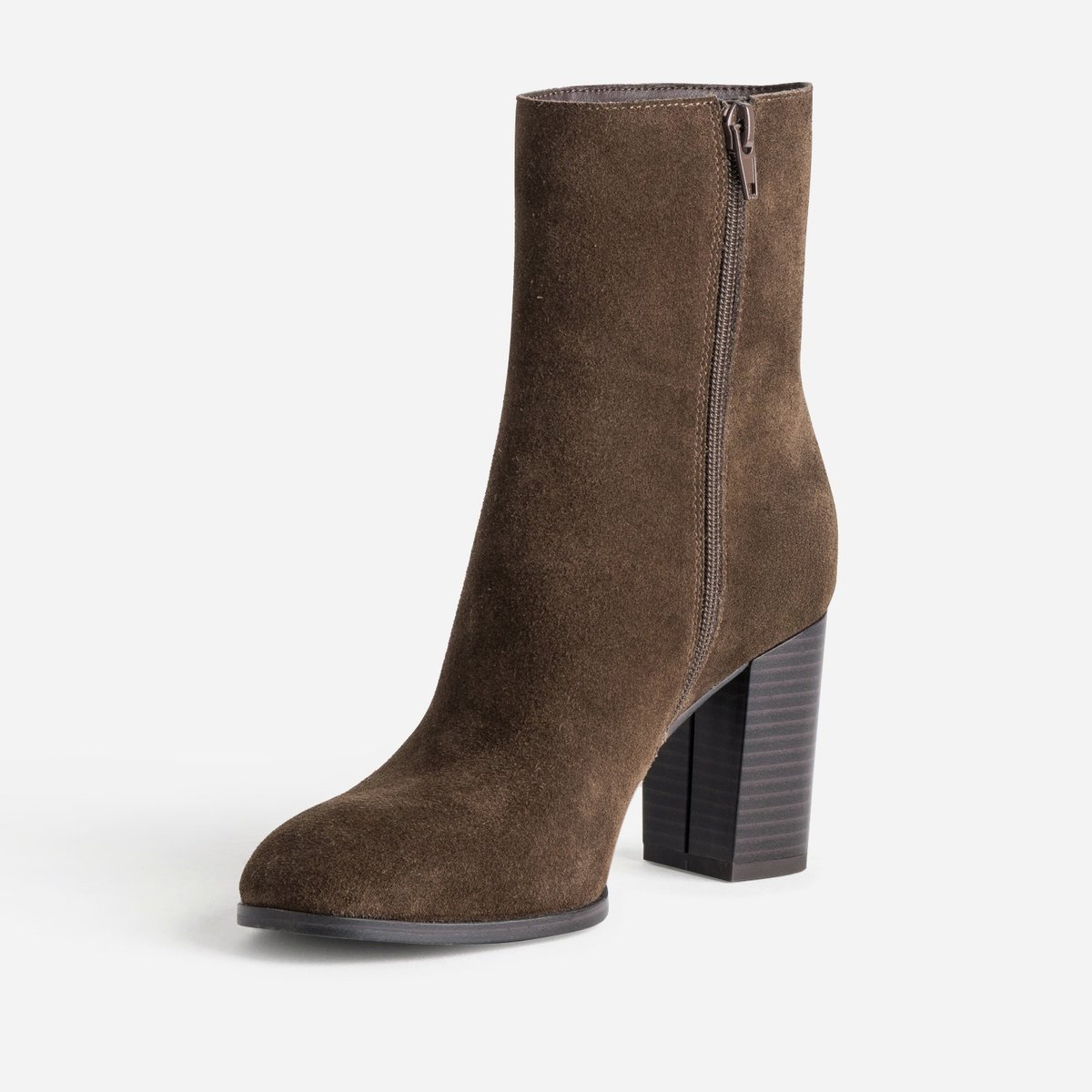 Boots À Talon en cuir NATHEA chocolat, ERAM