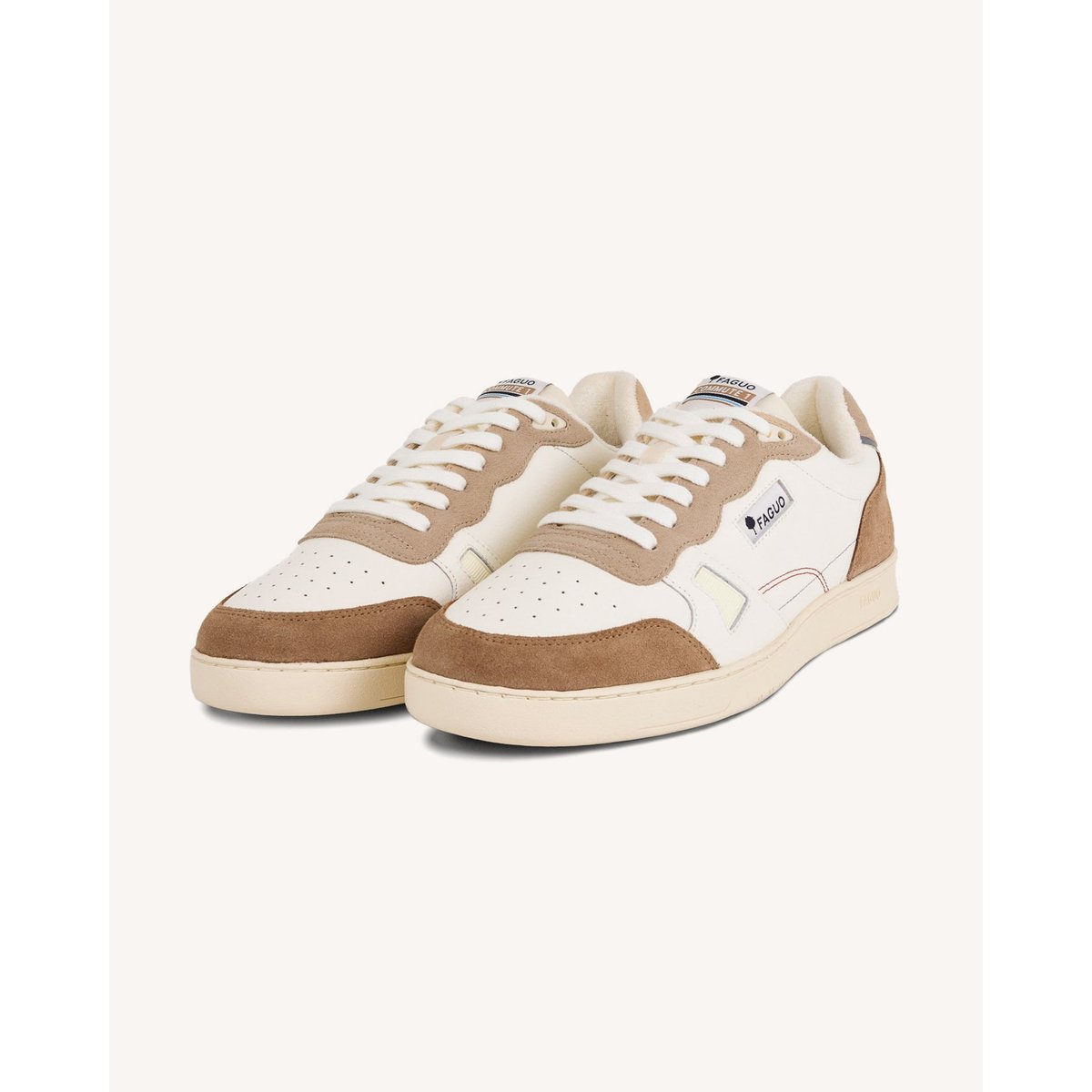 Baskets cuir COMMUTE 1 beige, FAGUO