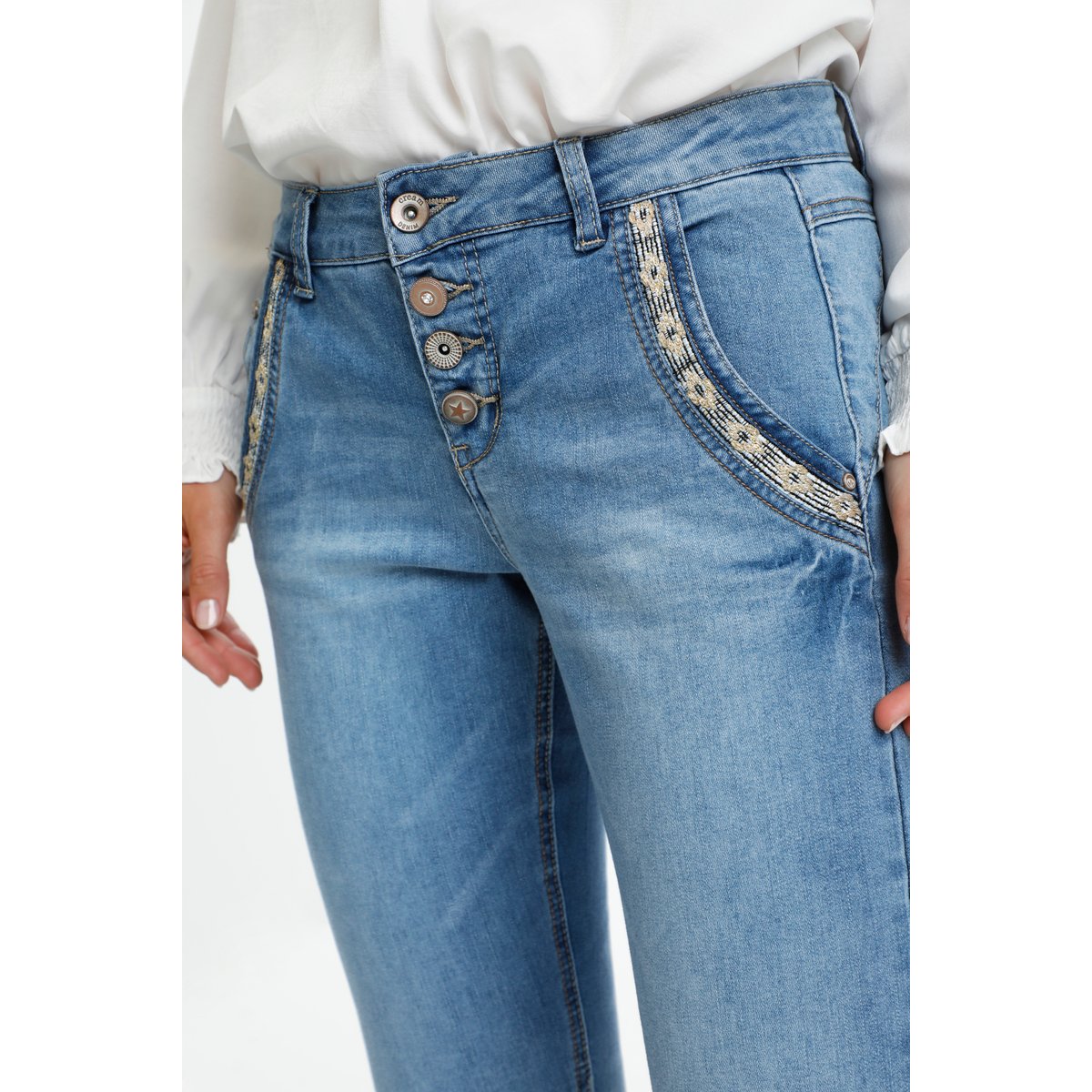 Jeans bleu light blue denim, CREAM