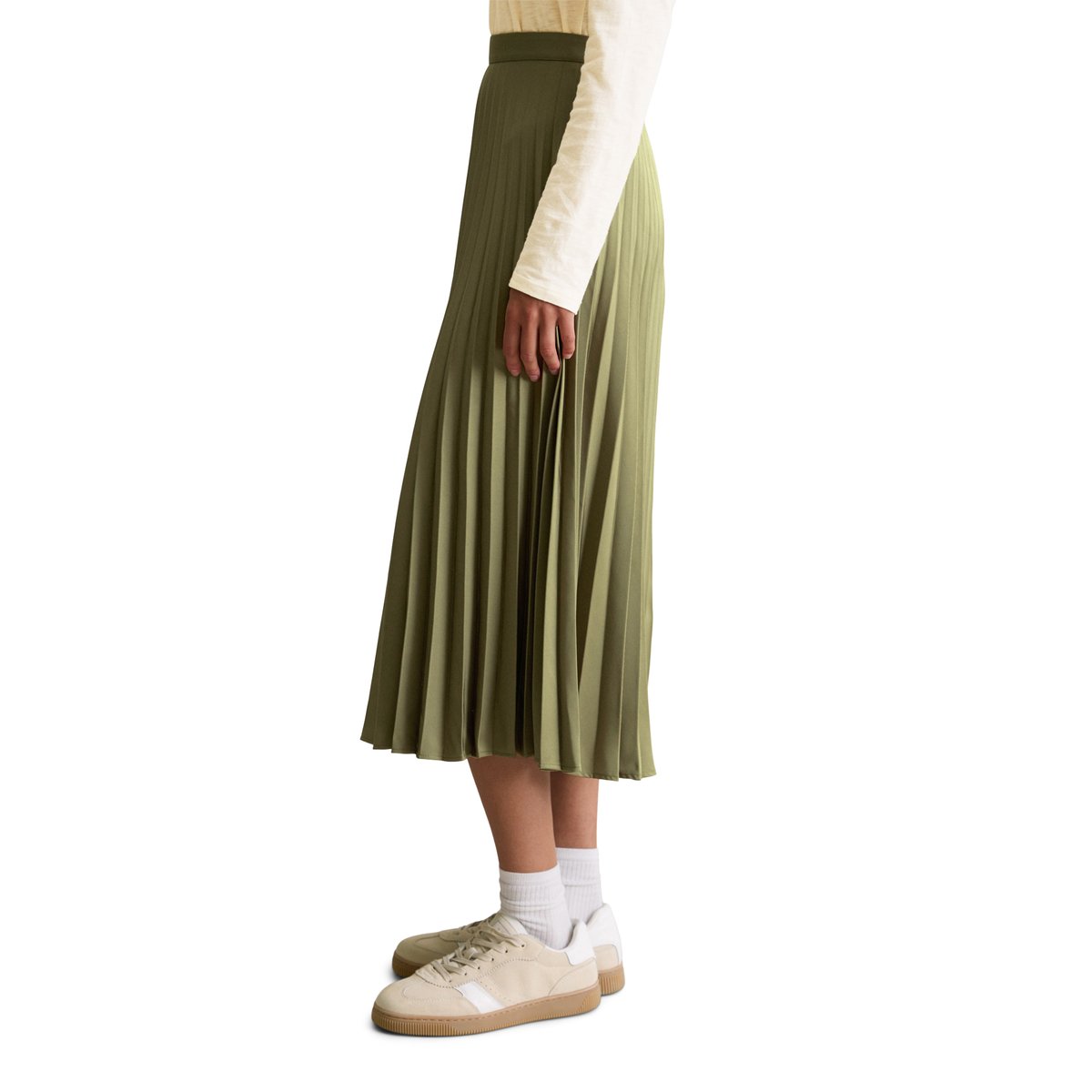 Jupe plissée A-Shape en polyester recyclé gris, MARC O’POLO DENIM