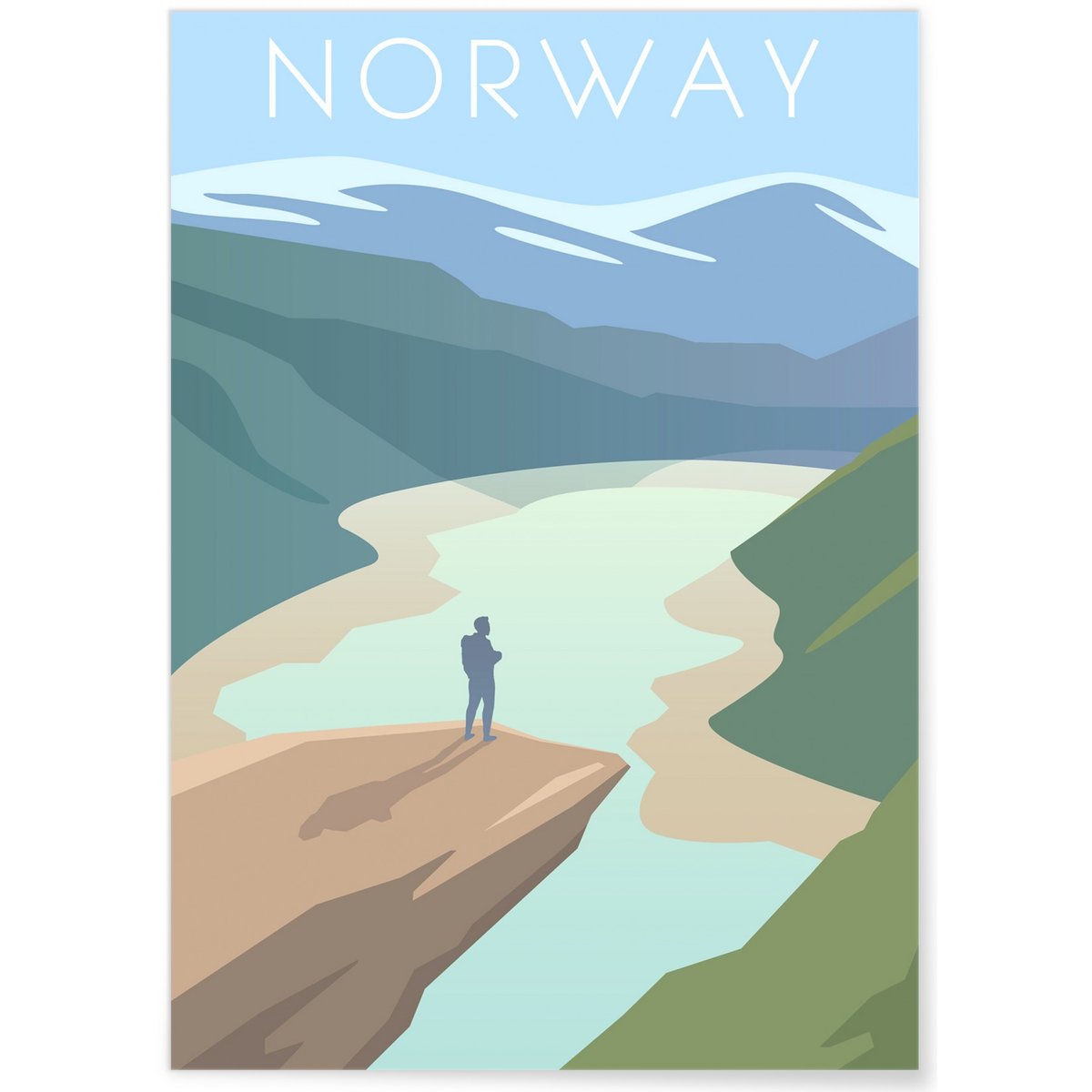Affiche Norvège blanc, L'AFFICHERIE