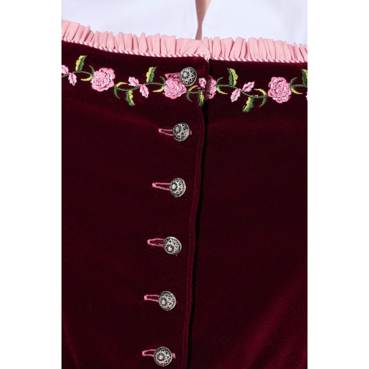 Dirndl en velours sans manches rouge vin, ULLA POPKEN
