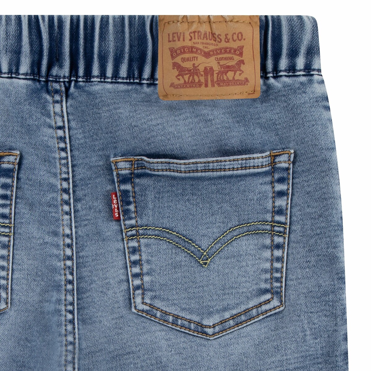 Short skinny élastiqué à la taille bleu délavé, LEVI'S KIDS