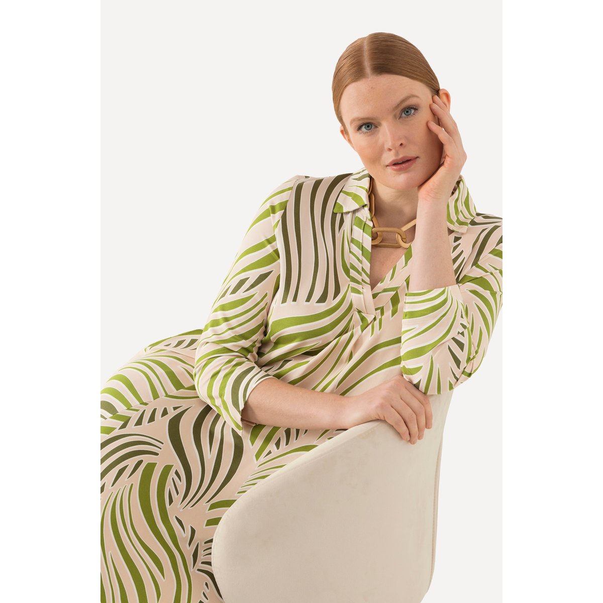 Robe au tombé fluide beige, ULLA POPKEN