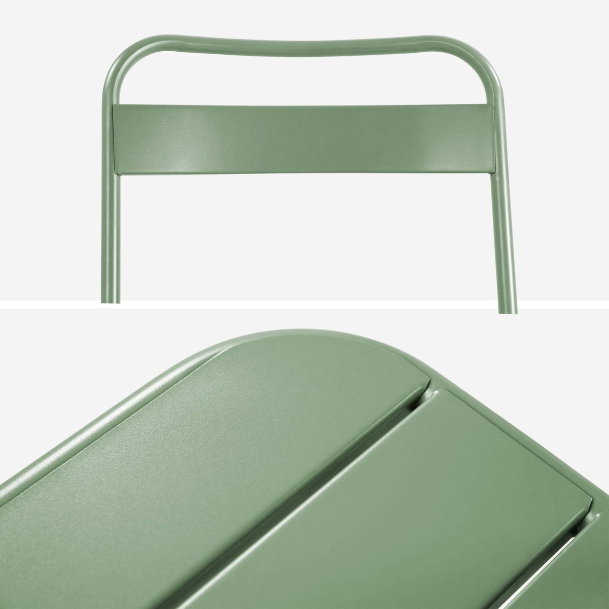 Table de jardin métal + 8 assises AMELIA vert, SWEEEK