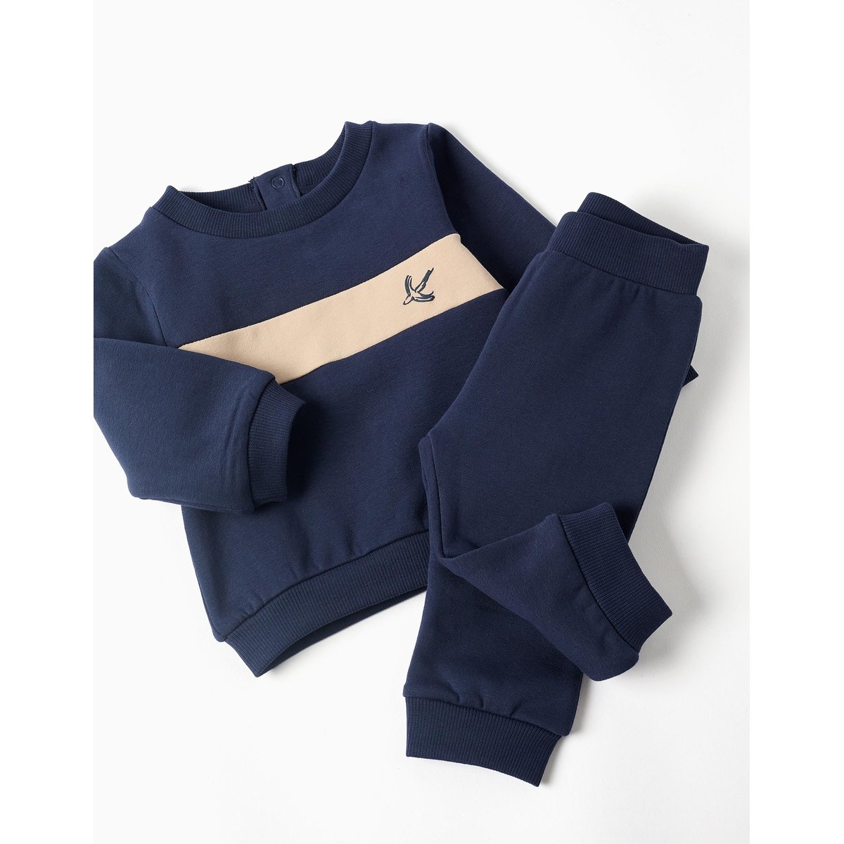 Ensemble sweat et pantalon de jogging en coton peigné bleu foncé, ZIPPY