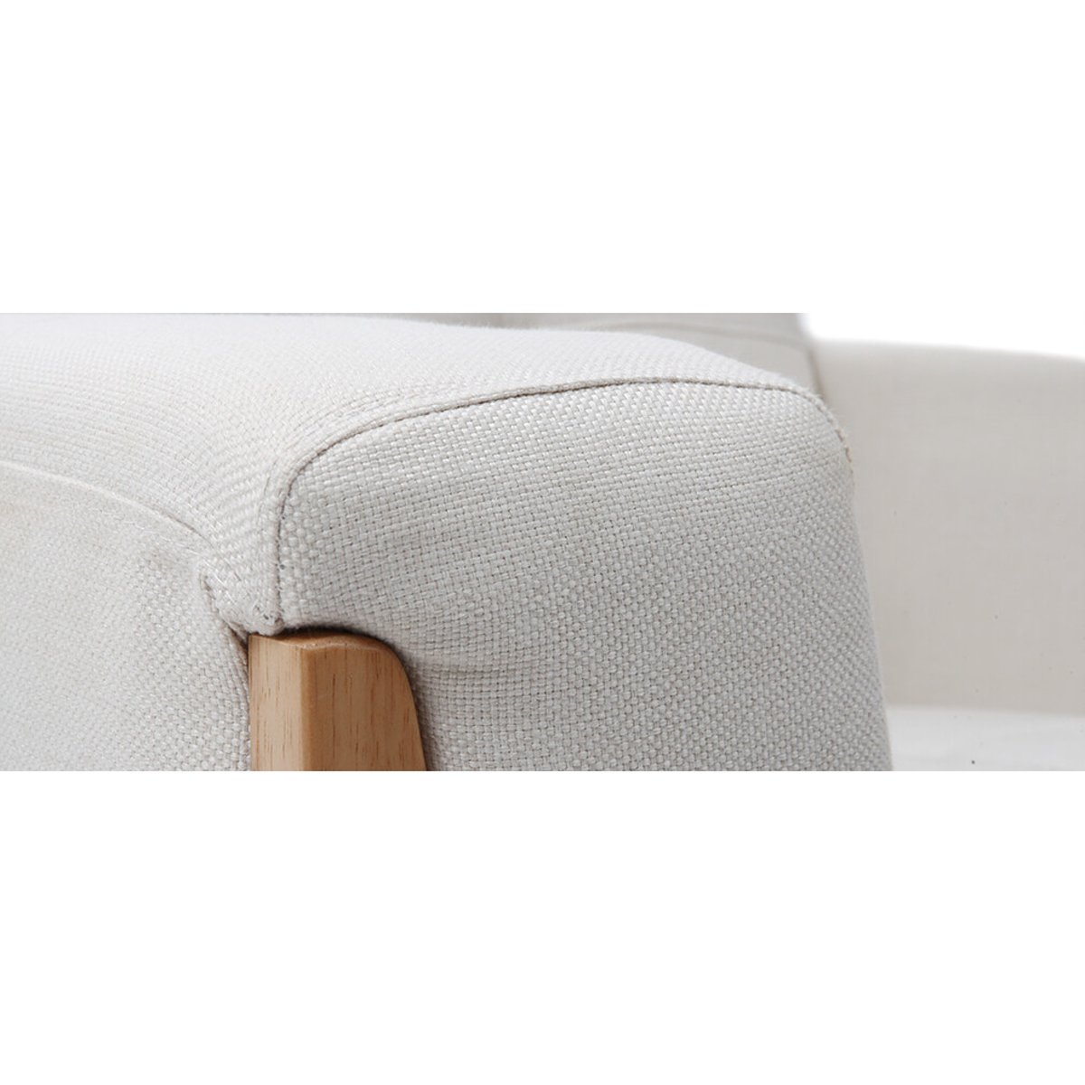 Fauteuil scandinave en tissu et bois FJORD gris clair, MILIBOO
