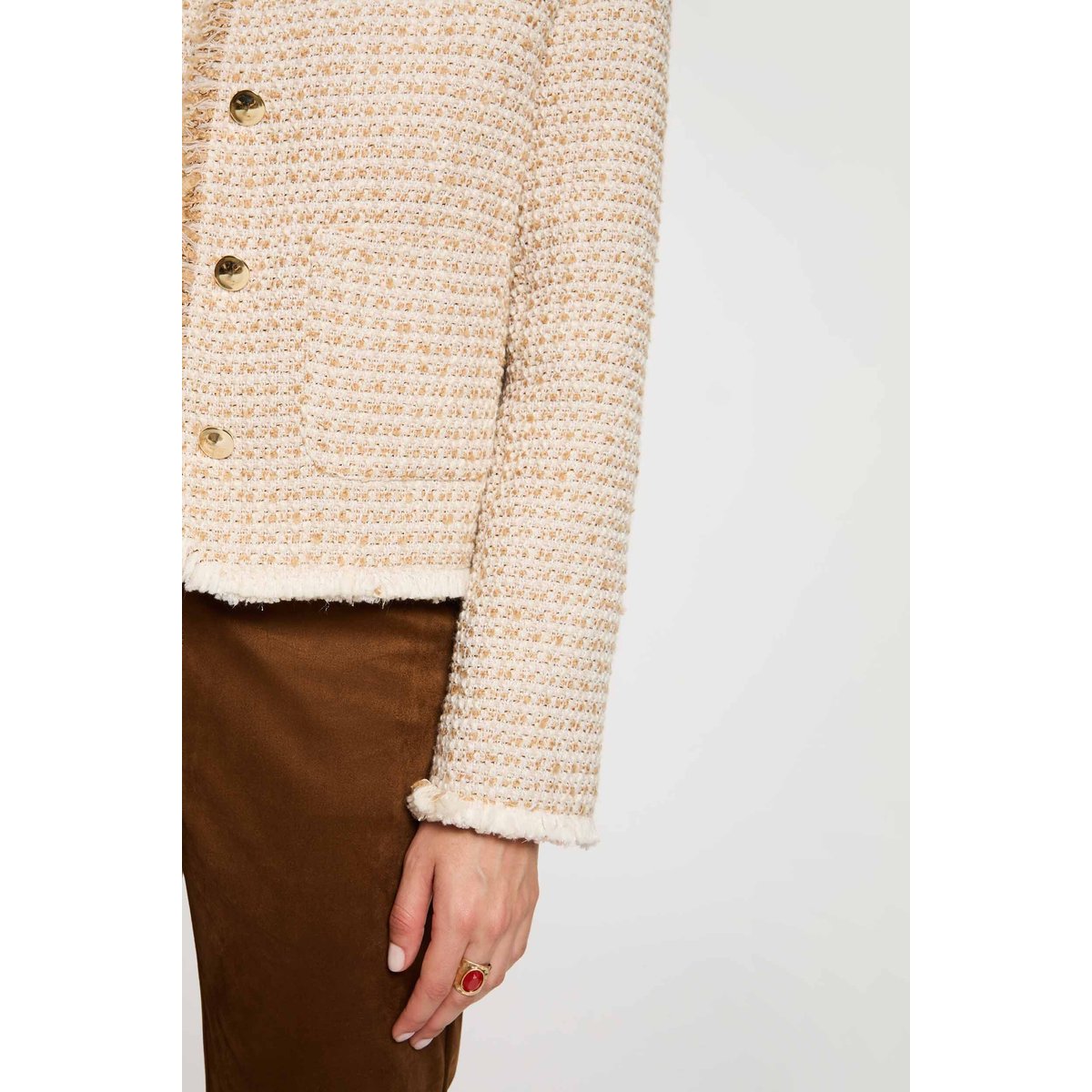 Veste tweed cropped multicolore, MORGAN