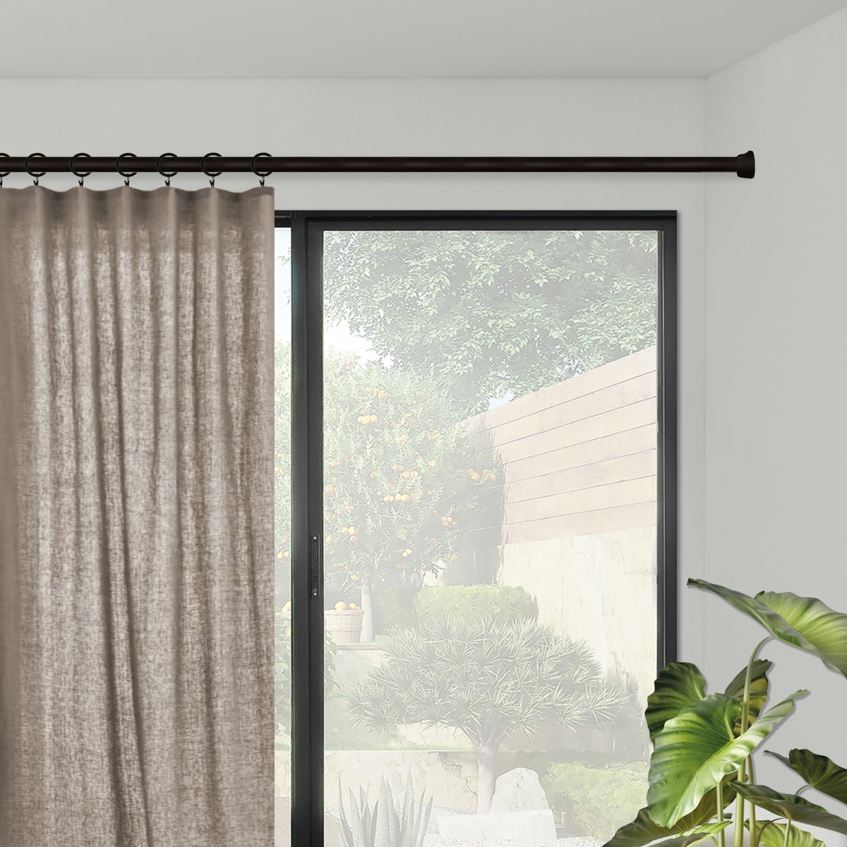 Lot de 2 naissances de tringle entre murs en frêne D28 noir, MOBOIS