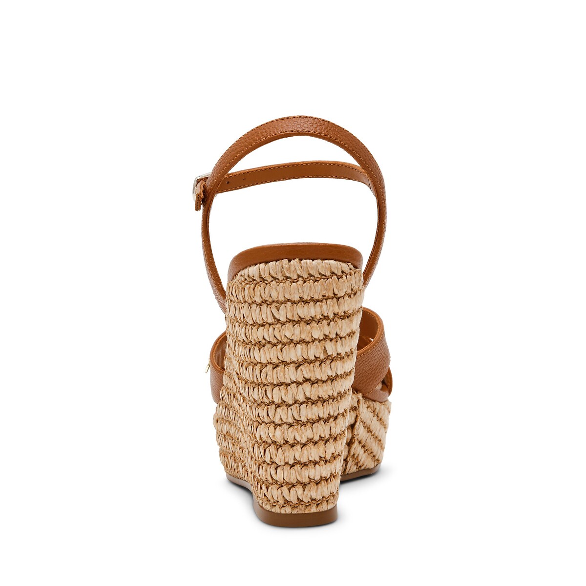 Sandali con zeppa in pelle Cylo-E cognac, STEVE MADDEN