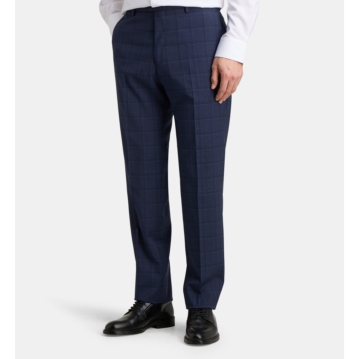 Pantalon de costume anzio p droit en lin bleu foncé, COMPTOIR GL