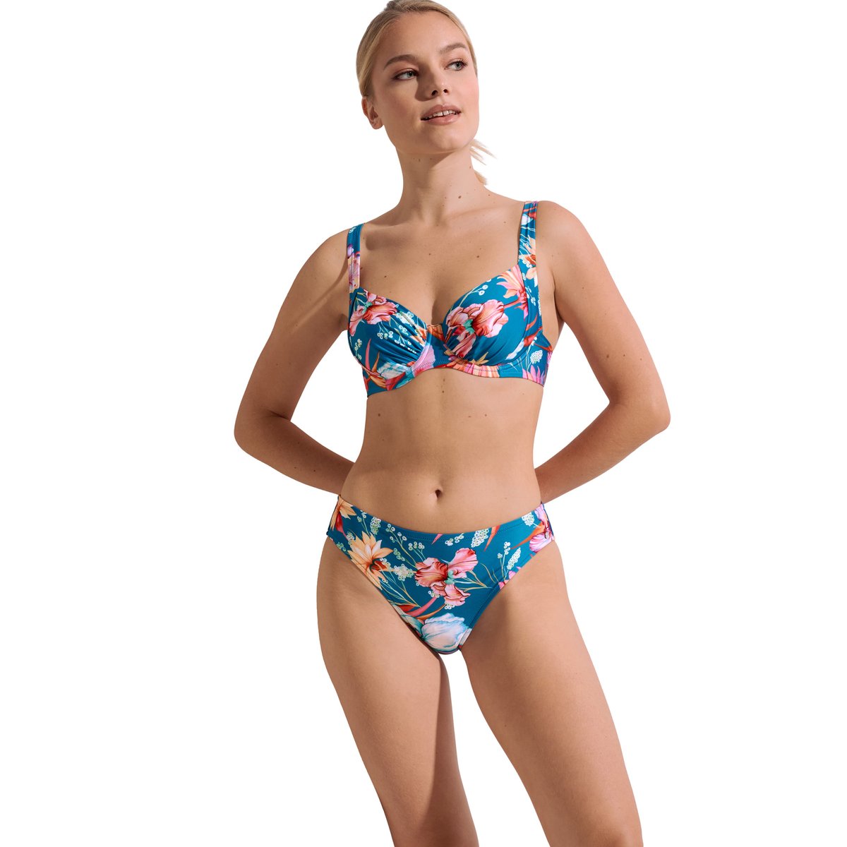 Haut maillot de bain armaturé Rimini bleu, LISCA