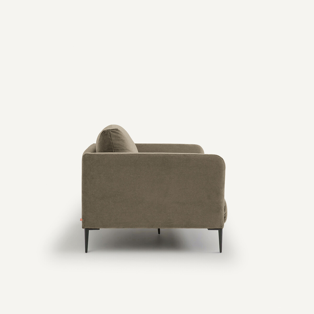 Canapé droit 2 places, en velours stonewashed OSCAR gris shiitaké, AM.PM X EMMANUEL GALLINA