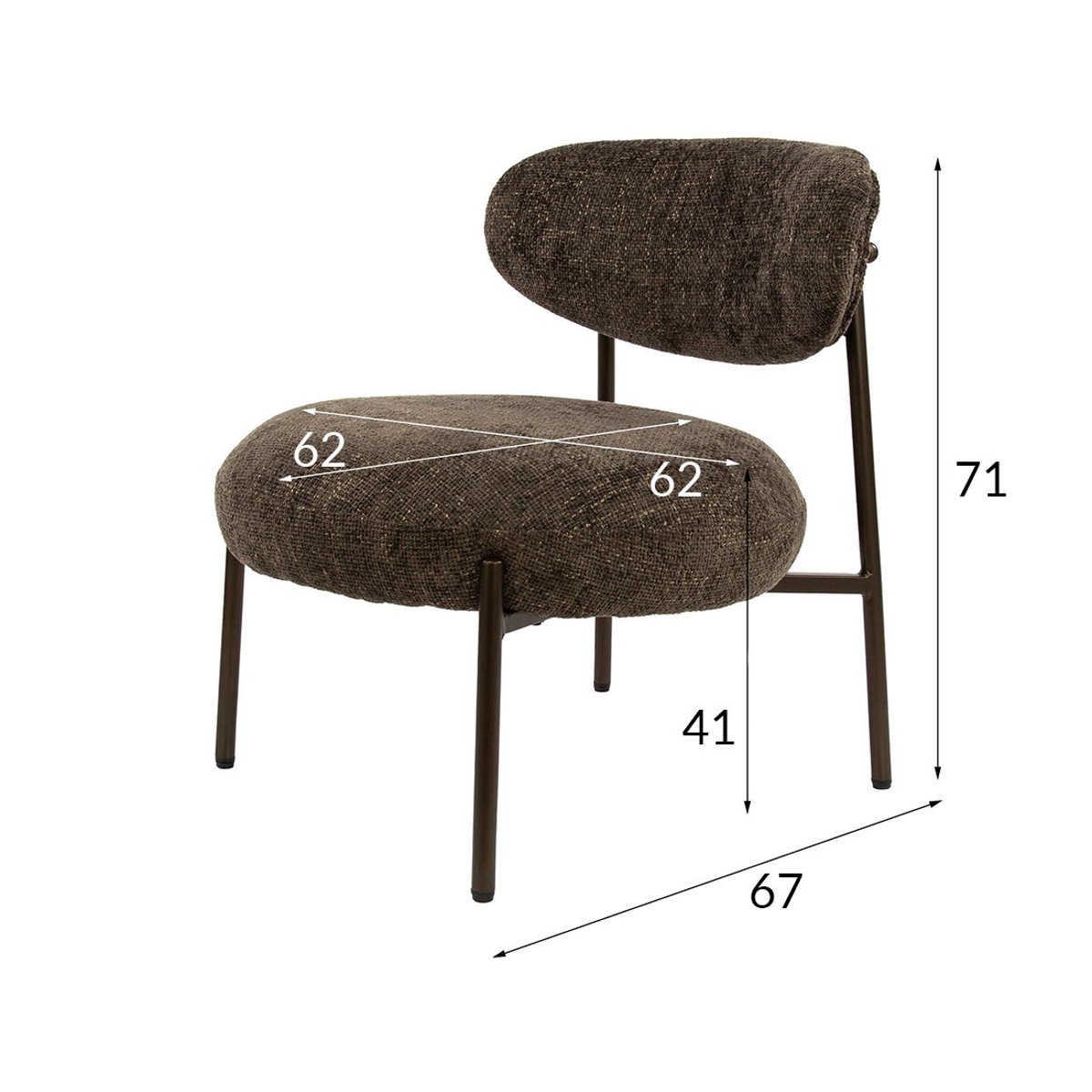 Fauteuil - ADELIA marron, BEST MOBILIER
