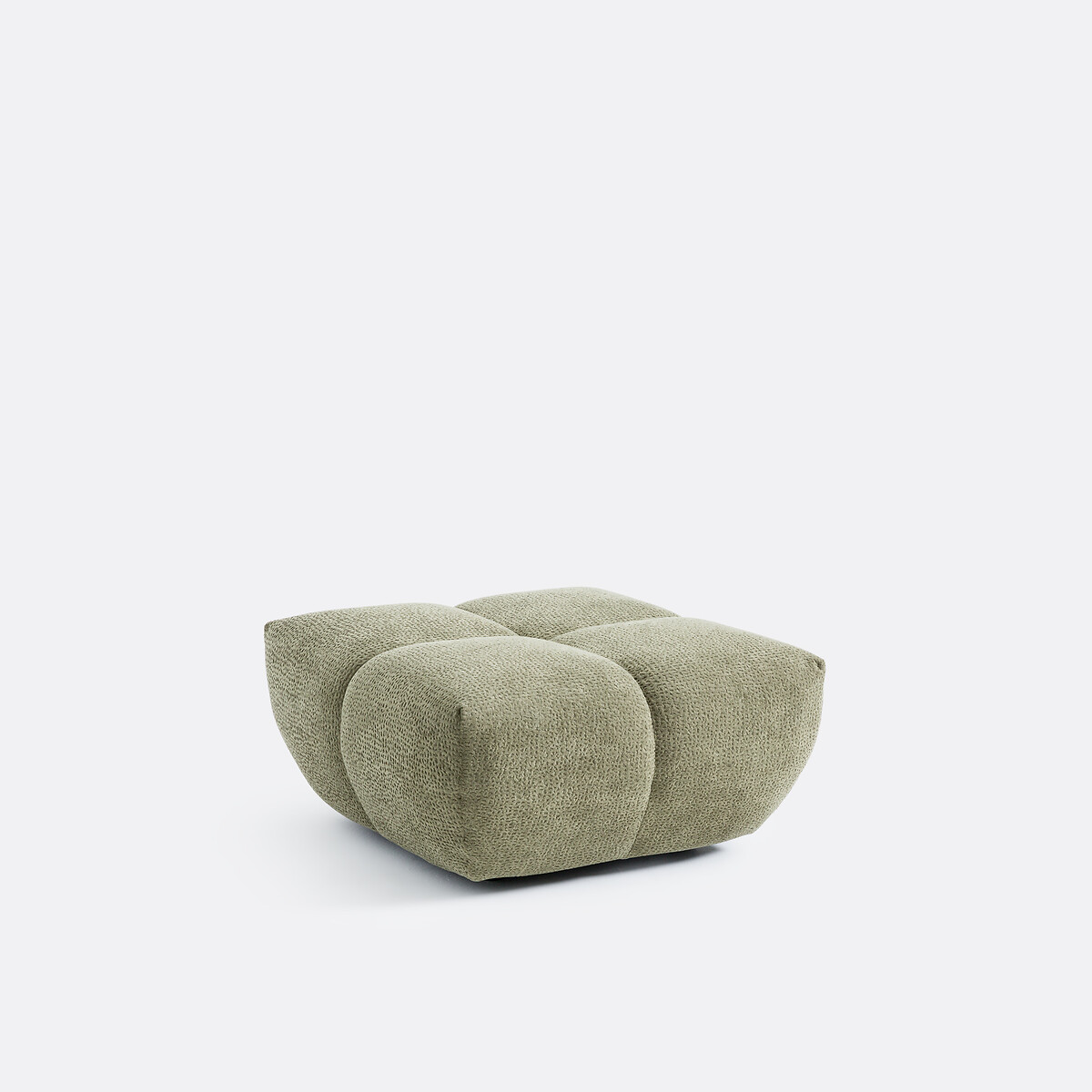 Puf, tela con relieve, ancho 83 cm, Nuria caqui, LA REDOUTE INTERIEURS
