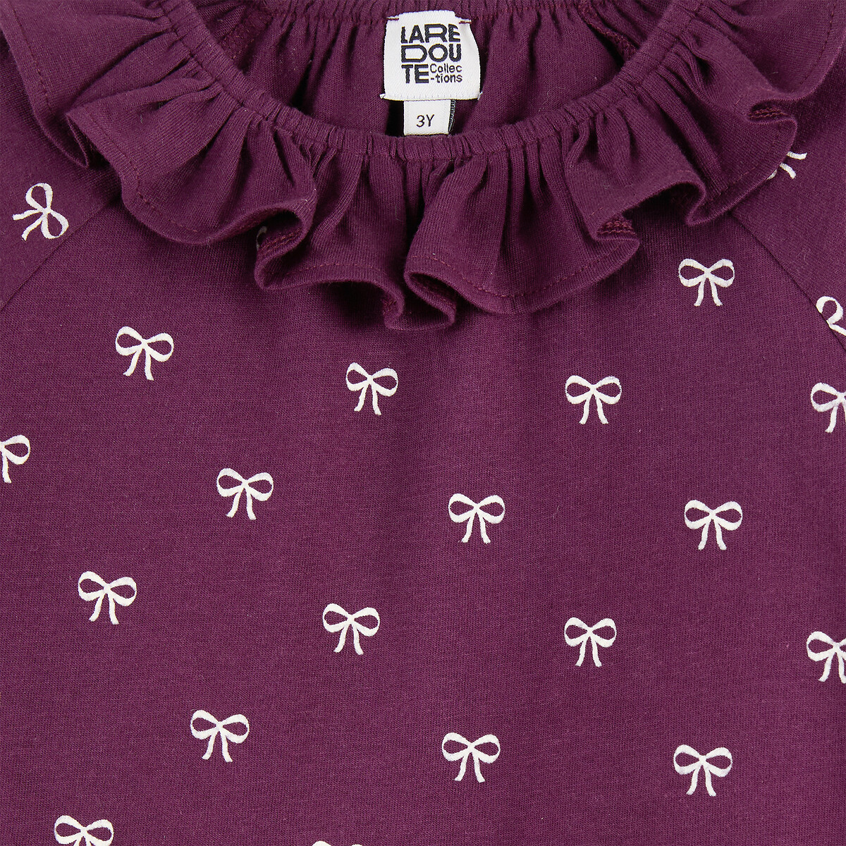 Lot de 2 t-shirts manches longues rose + imprimé, LA REDOUTE COLLECTIONS