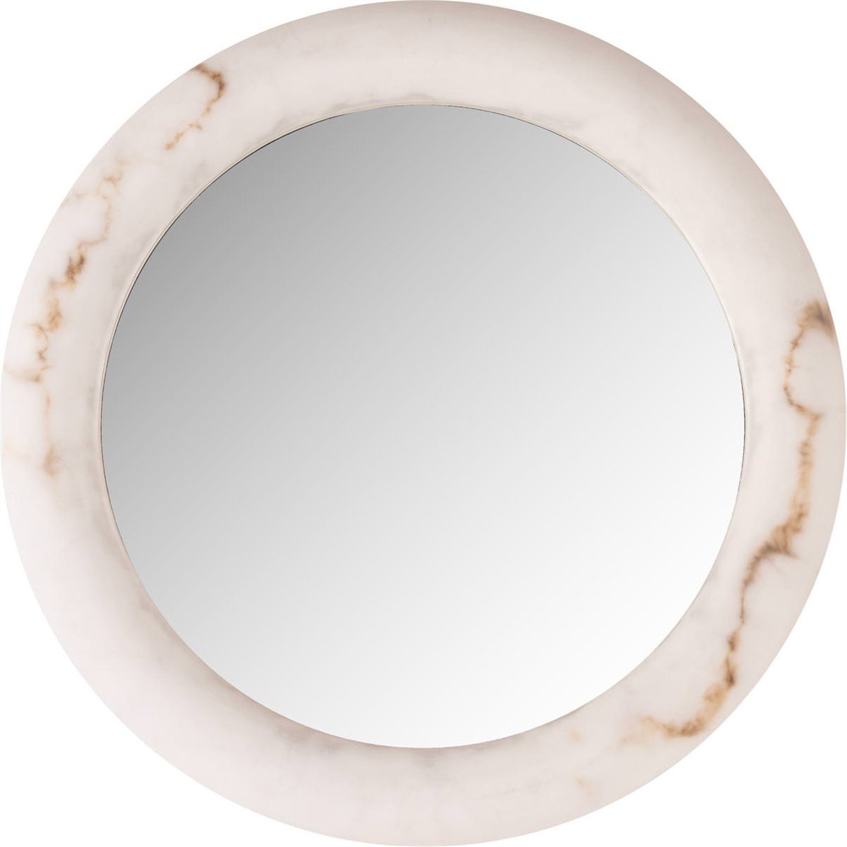 Applique murale ronde miroir intégré blanc veiné, RECOLLECTION